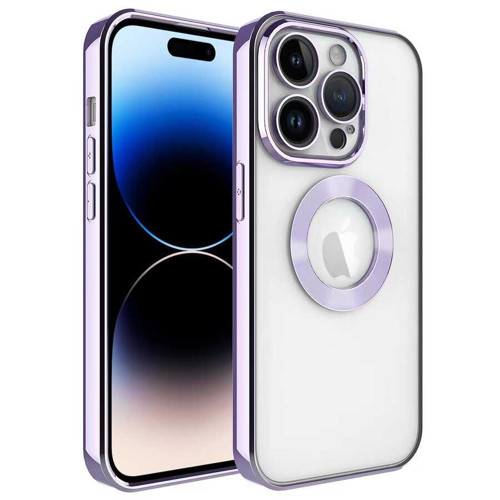 iPhone 14 Pro Uyumlu Kamera Korumalı Logo Gösteren KHYR Omega Kılıf-Lila