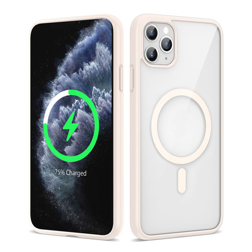 iPhone 11 Pro Max Kılıf Magsafe Wireless Şarj Özellikli Silikon KHYR Ege Kapak - Pembe