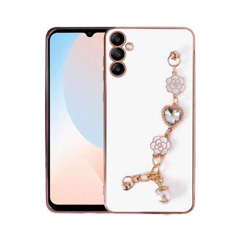 Galaxy A34 Kılıf El Tutamaçlı Kamera Korumalı KHYR Taka Silikon Kapak - Beyaz