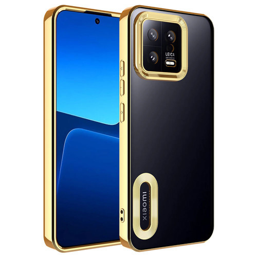 Mi 13 Kılıf Kamera Korumalı Logo Gösteren KHYR Omega Kapak - Gold