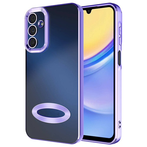 Galaxy A15 Kılıf Kamera Korumalı Logo Gösteren KHYR Omega Kapak - Lila