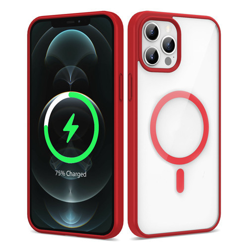 iPhone 11 Pro Max Kılıf Magsafe Wireless Şarj Özellikli Silikon KHYR Ege Kapak - Kırmızı