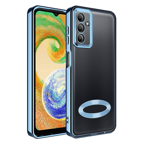 Galaxy A05S Kılıf Kamera Korumalı Logo Gösteren KHYR Omega Kapak - Sierra Mavi