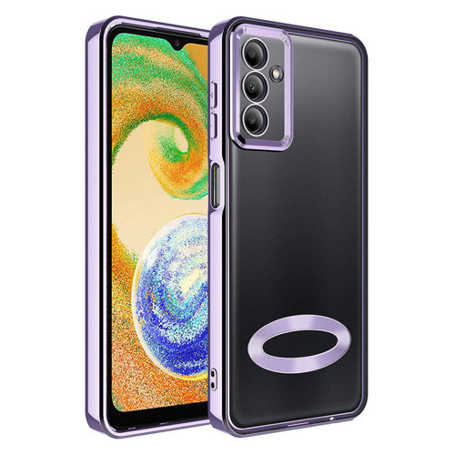 Galaxy A05S Kılıf Kamera Korumalı Logo Gösteren KHYR Omega Kapak - Lila