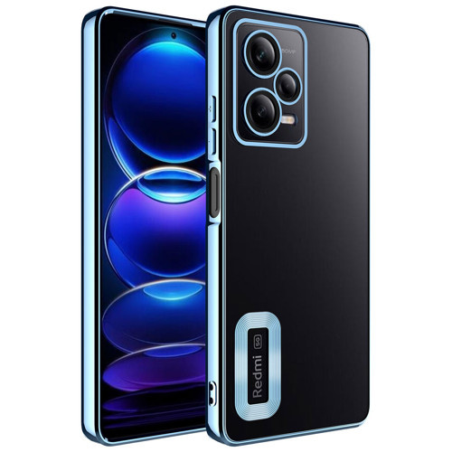 Redmi Note 12 Pro 5G Kılıf Kamera Korumalı Logo Gösteren KHYR Omega Kapak - Sierra Mavi
