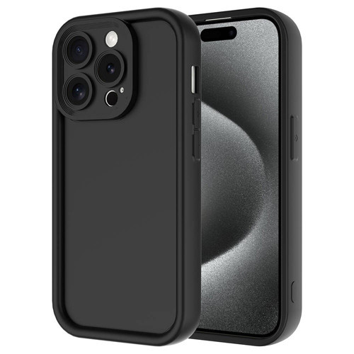 iPhone 15 Pro Kılıf Kamera Korumalı KHYR Ananas Kapak - Siyah