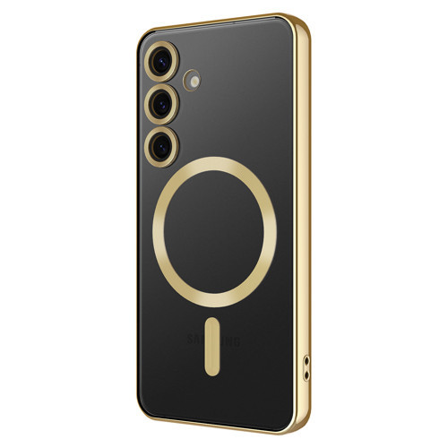 Galaxy S24 FE Kılıf Kamera Korumalı Magsafe Wireless Şarj Özellikli KHYR Demre Kapak - Gold