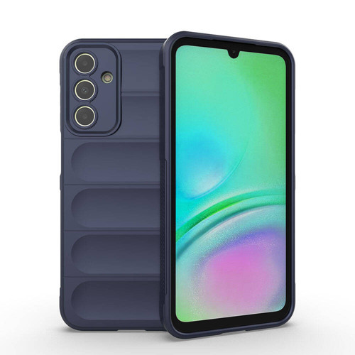 Galaxy A15 Kılıf Esnek TPU Oyuklu Arka Yüzey Tasarımlı KHYR Etnik Silikon Kapak - Lacivert