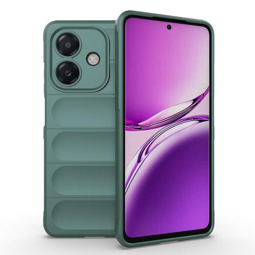 A3 Kılıf Esnek TPU Oyuklu Arka Yüzey Tasarımlı KHYR Etnik Silikon Kapak - Koyu Yeşil