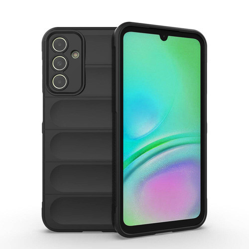 Galaxy A15 Kılıf Esnek TPU Oyuklu Arka Yüzey Tasarımlı KHYR Etnik Silikon Kapak - Siyah