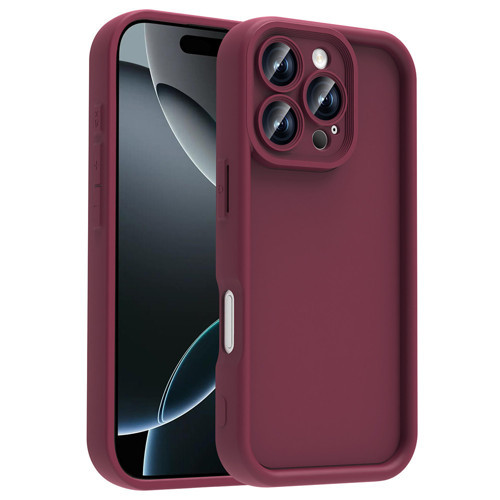 iPhone 16 Pro Max Kılıf Kamera Korumalı KHYR Ananas Kapak - Mürdüm