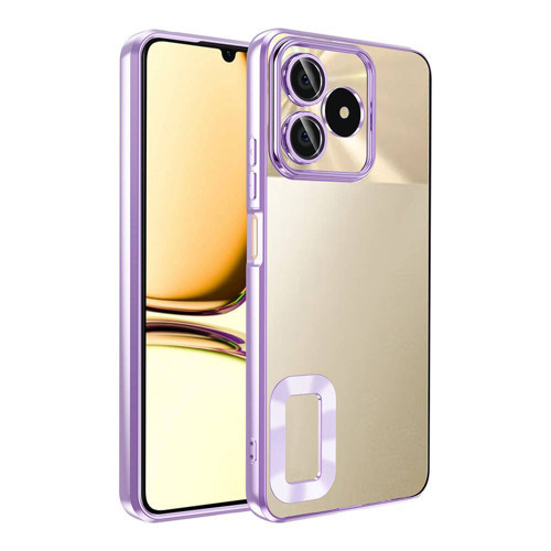 Realme C53 Kılıf Kamera Korumalı Logo Gösteren KHYR Omega Kapak - Lila