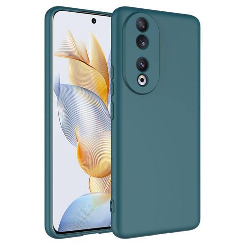 Honor 90 Kılıf KHYR Mara Lansman Kapak - Koyu Yeşil
