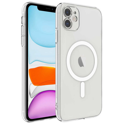 iPhone 11 Uyumlu Kamera Korumalı Magsafe Sert PC KHYR Porto Kılıf-Renksiz
