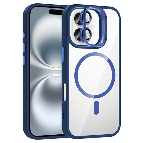 iPhone 16 Plus Kılıf Standlı ve Kamera Lens Hediyeli M-Safe Şarj Özellikli KHYR Etro Kapak - Laciver