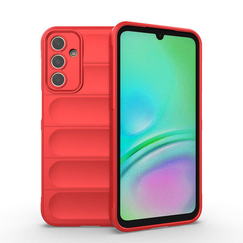 Galaxy A15 Kılıf Esnek TPU Oyuklu Arka Yüzey Tasarımlı KHYR Etnik Silikon Kapak - Kırmızı