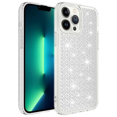 iPhone 13 Pro Max Uyumlu AiHTTgli Parlak Tasarımlı KHYR Snow Kılıf-Renksiz