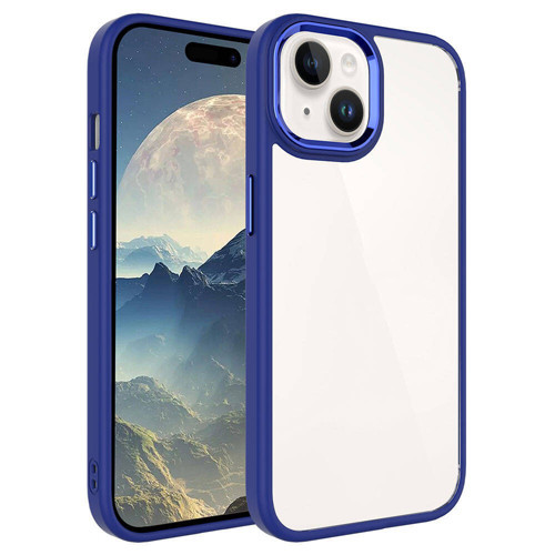 iPhone 15 Plus Uyumlu KHYR Krom Kılıf-Lacivert