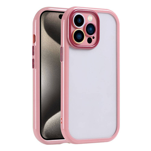 iPhone 15 Pro Kılıf Kamera Korumalı Renkli Kenar ve Çerçeve Tasarımlı KHYR Vitamin Kapak-Mürdüm