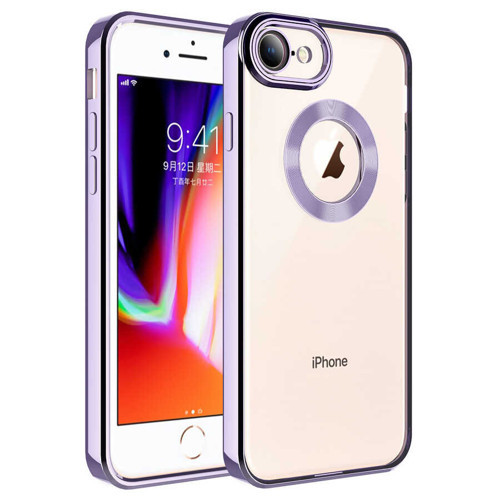 iPhone 7 Kılıf Kamera Korumalı Logo Gösteren KHYR Omega Kapak - Lila