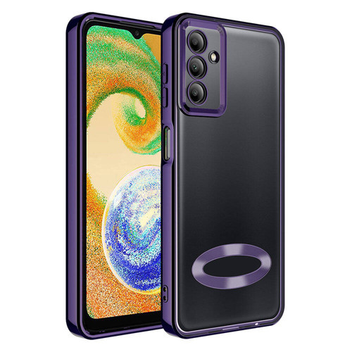 Galaxy A05S Kılıf Kamera Korumalı Logo Gösteren KHYR Omega Kapak - Derin Mor