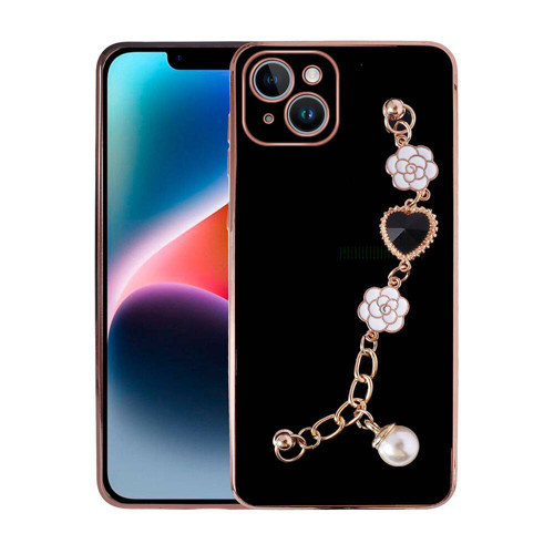 iPhone 15 KHYR El Tutamaçlı Kamera Korumalı KHYR Taka Silikon Kılıf-Siyah