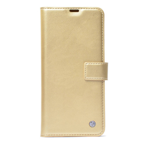 Redmi Note 12 Pro 5G Kılıf KHYR Kar Deluxe Kapaklı Kılıf - Gold