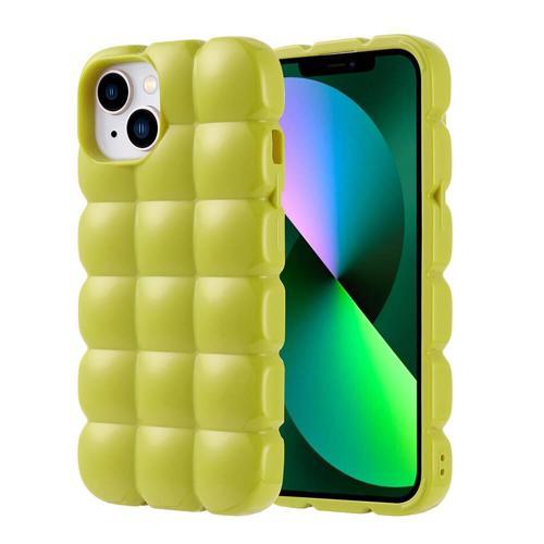 iPhone 14 Kılıf Parlak Esnek Silikon KHYR Dom Dom Kapak - Yeşil