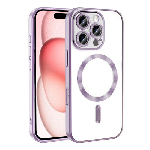 iPhone 16 Pro Max Kılıf Kamera Korumalı Magsafe Wireless Şarj Özellikli KHYR Demre Kapak - Lila