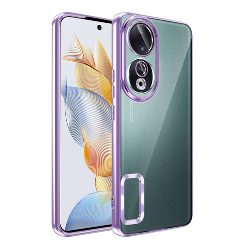 Honor 90 Kılıf Kamera Korumalı Logo Gösteren KHYR Omega Kapak - Lila