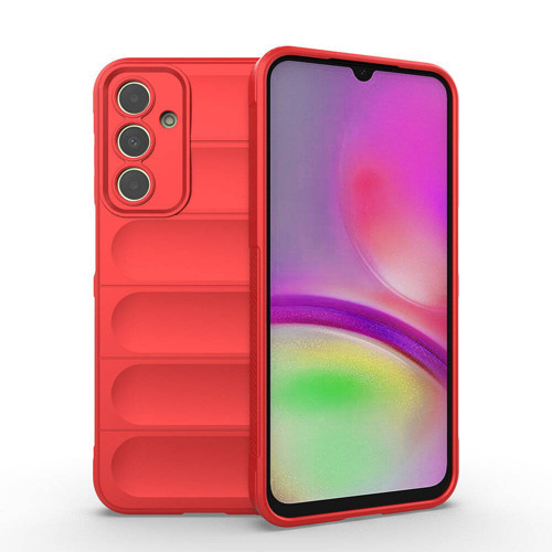 Galaxy A25 Kılıf Esnek TPU Oyuklu Arka Yüzey Tasarımlı KHYR Etnik Silikon Kapak - Kırmızı