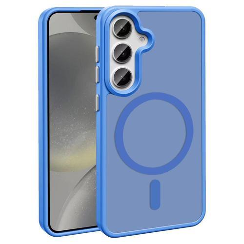 Galaxy S25 Plus Kılıf Magsafe Şarj Özellikli Mat Arka Yüzey KHYR Sio Kapak - Mavi