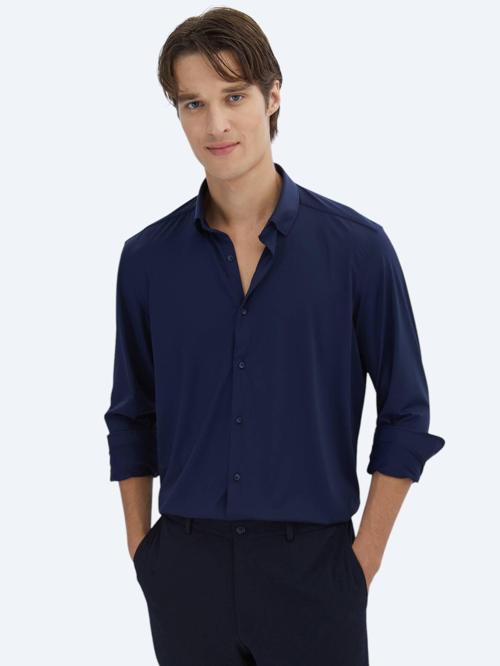 Lacivert Regular Fit Casual Gömlek