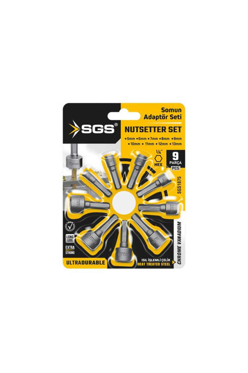 Sgs1875 9 Parça Manyetik Somun Sökme Ve Çatı Adaptörü Seti, 5-13 Mm