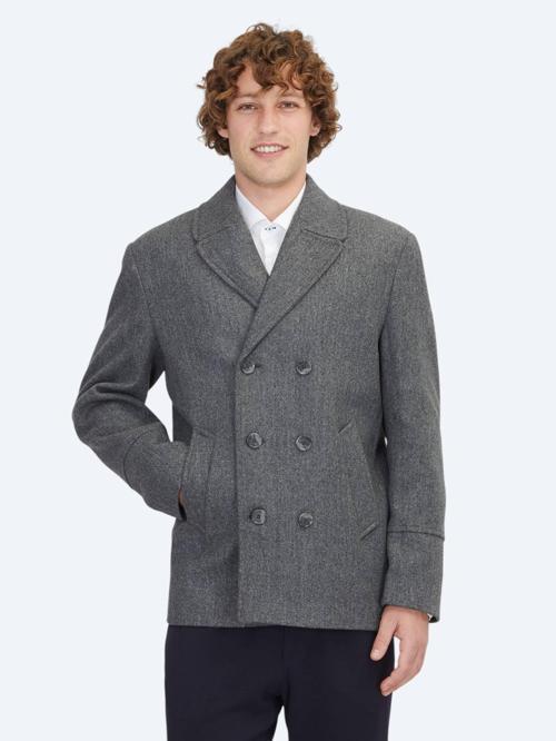 Koyu Gri Regular Fit Kruvaze Yaka Casual Örme Kaban