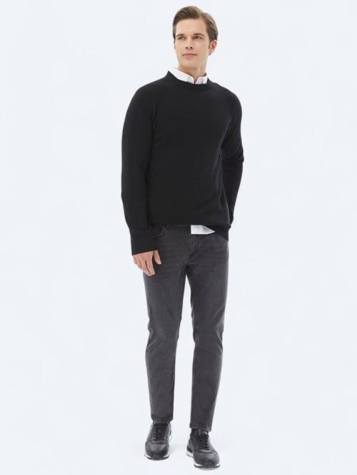 Koyu Gri Super Slm Fit Denim Pamuk Karışımlı Pantolon