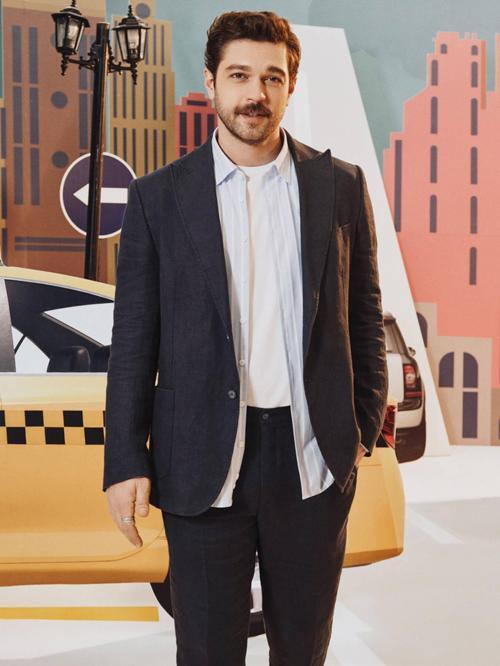 Lacivert Düz Modern Fit %100 Keten Takım Elbise