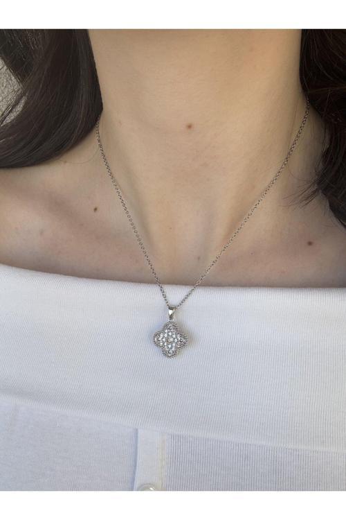 Gümüş Yonca Kolye