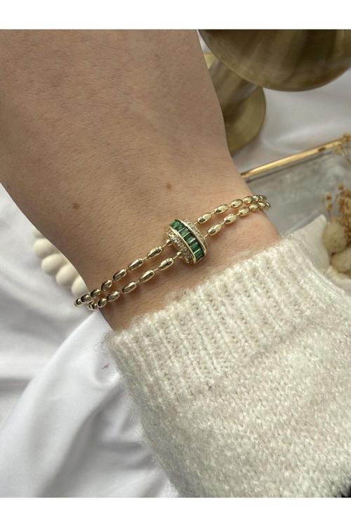 Zümrüt Detaylı Dorika Bileklik