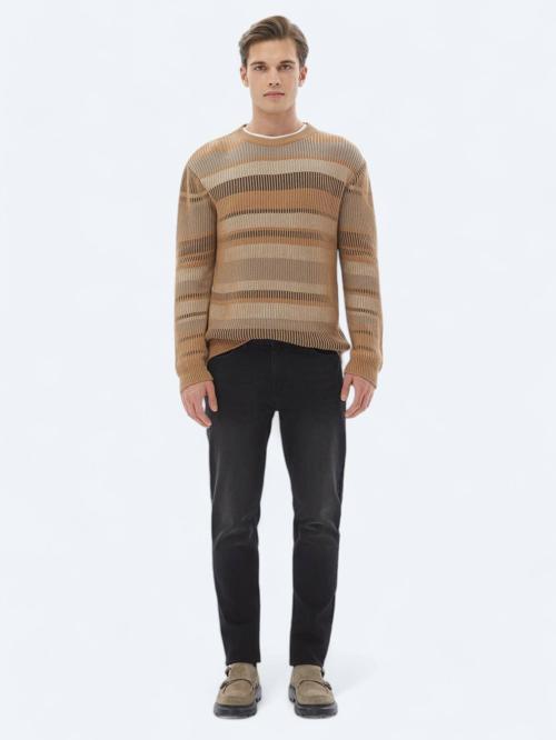 Siyah Slim Fit Denim Pamuk Karışımlı Pantolon