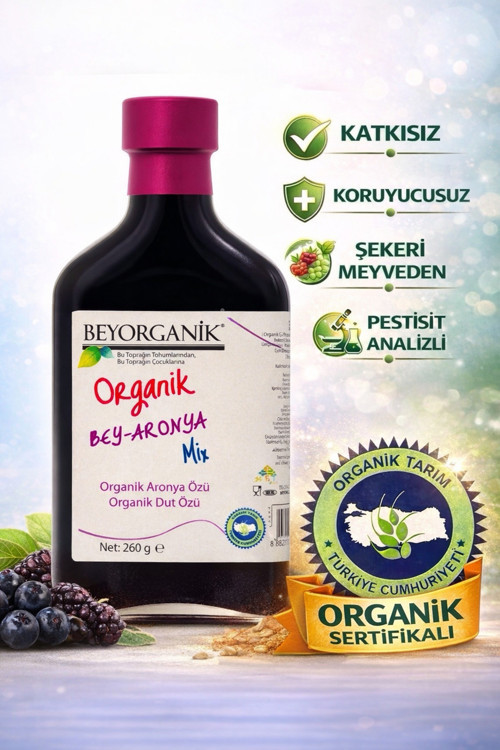 Organik Bey Aronya Miks (Gerçek meyve parçacıklı) 260gr