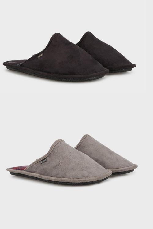 Tw Cf Pro 2'li Paket Ev Erkek Terlik AA0598CFS2 SİYAH-GRİ