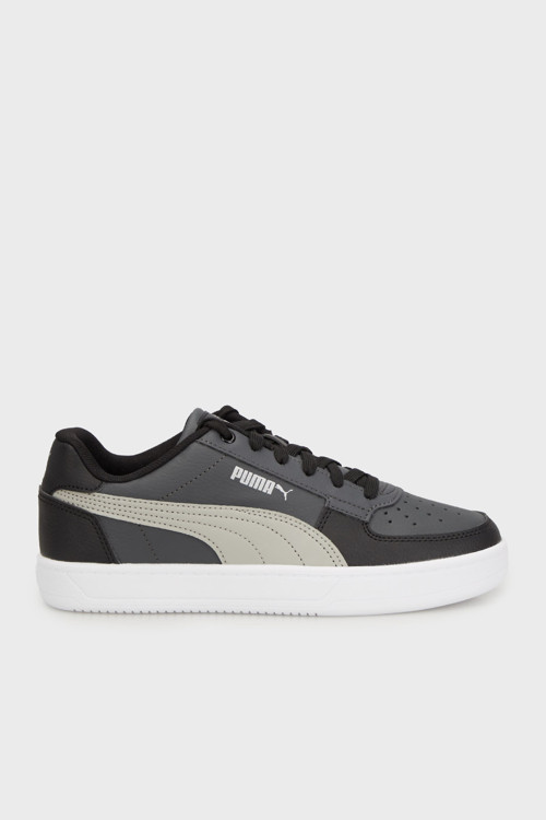 Caven 2.0 Jr Deri Logolu Sneaker Unisex Çocuk Ayakkabı 39383758 GRİ-SİYAH