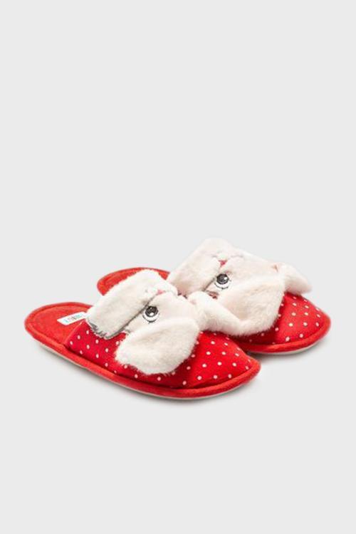 Tw Bunny Ev Kız Çocuk Terlik CC0121 KIRMIZI
