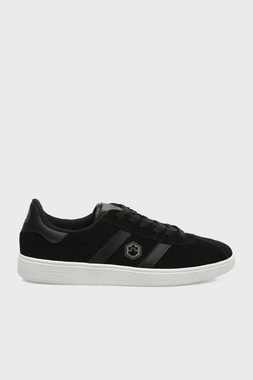 Logolu Hakiki Deri Süet Detaylı Sneaker Erkek Ayakkabı FROSTY 5FX SİYAH