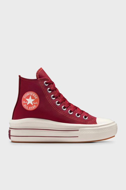 Chuck Taylor All Star Move Logolu Kalın Taban Sneaker Bayan Ayakkabı A12586C 642 KIRMIZI