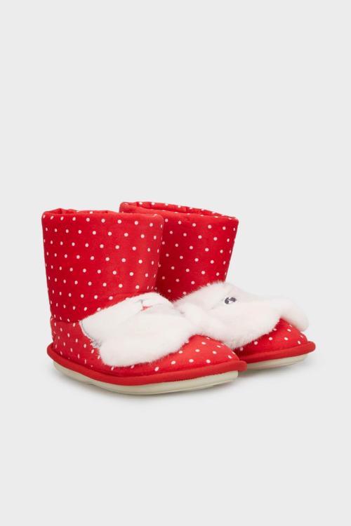 Tw Bunny Puantiyeli Kız Çocuk Panduf CC0041 KIRMIZI