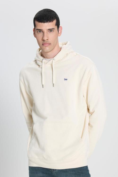 Pamuklu Regular Fit Şardonlu Kapüşon Yaka Erkek Sweat L80YRY 102 BEYAZ