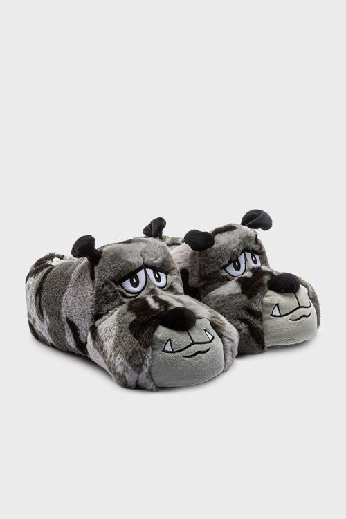 Tw Kamufle Sessiz Taban Hayvanlı Erkek Panduf GG0503 Kamuflaj-Gri