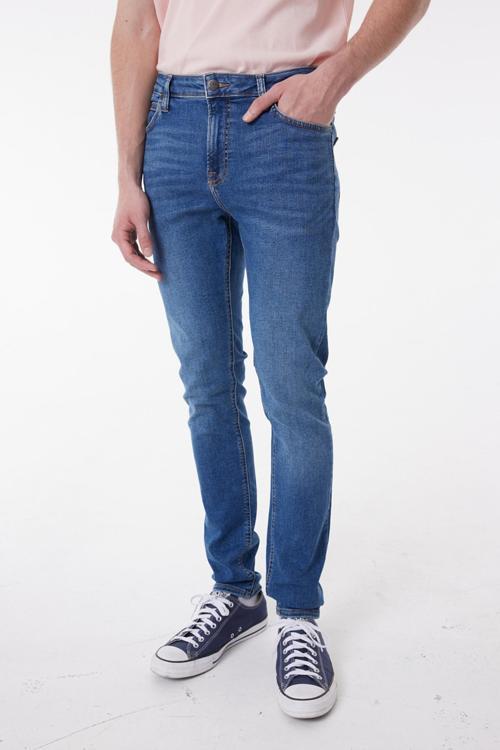 Pamuklu Skinny Fit Düşük Bel Dar Paça Jeans Erkek Kot Pantolon L736A HKR AÇIK MAVİ